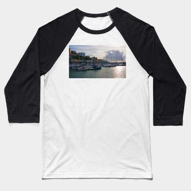 Torquay Harbour Baseball T-Shirt by Graz-Photos